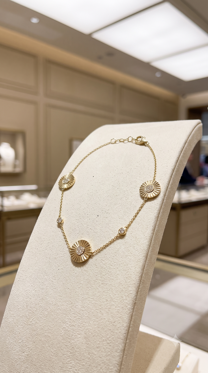 Golden Era Sapphire Charm Bracelet in 14K Yellow Gold
