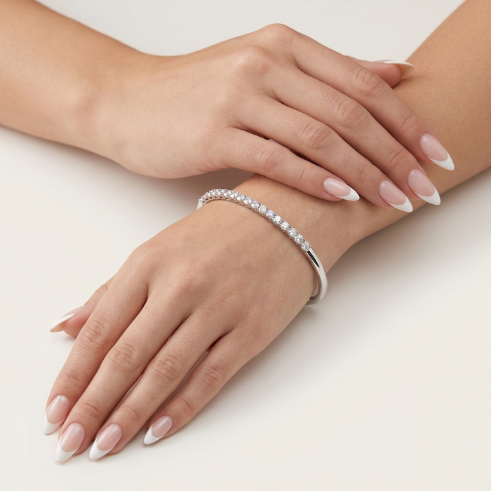 Lace Quixotic Diamond Bangle Bracelet in 18K White Gold