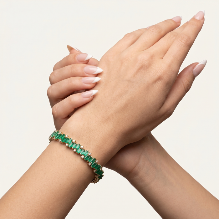 Emerald Line Diamond Accent 14K Gold Tennis Bracelet