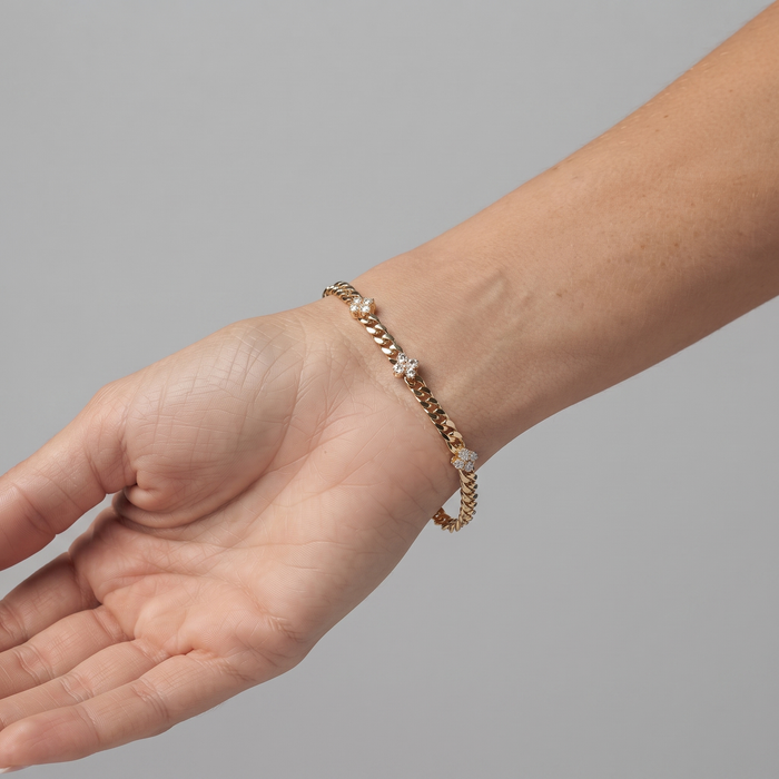 Heartbeats Diamond Accent Chain Bracelet in 14K Yellow Gold