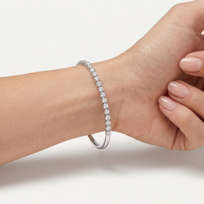 Lace Quixotic Diamond Bangle Bracelet in 18K White Gold