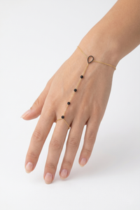 Midnight Mirage 14K (or 18k upon request) Yellow Gold Hand Chain Bracelet