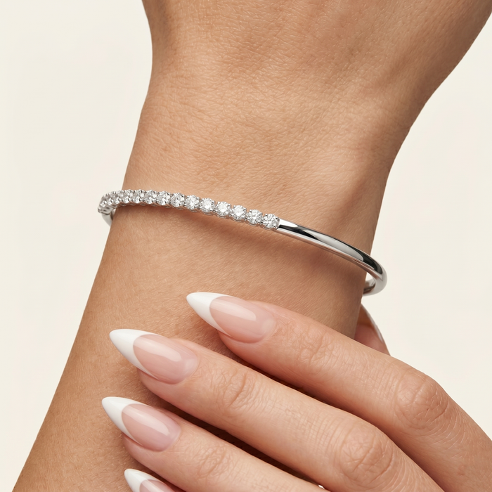 Lace Quixotic Diamond Bangle Bracelet in 18K White Gold