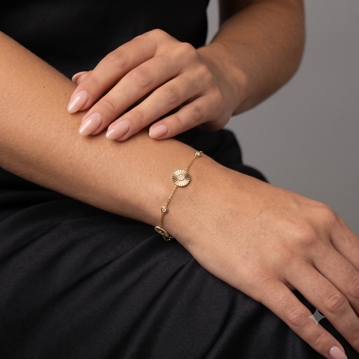 Golden Era Sapphire Charm Bracelet in 14K Yellow Gold