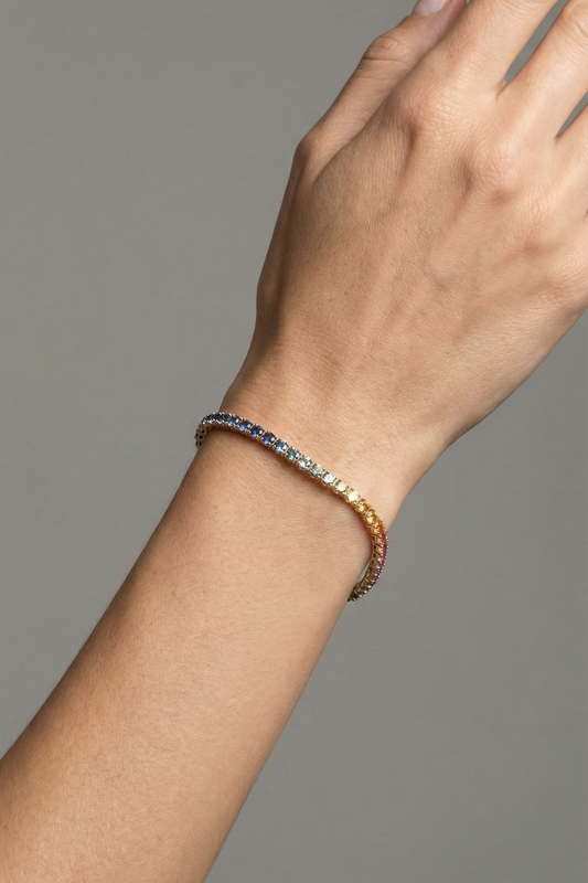 Chroma 14K Yellow Gold Multicolor Sapphire Bracelet