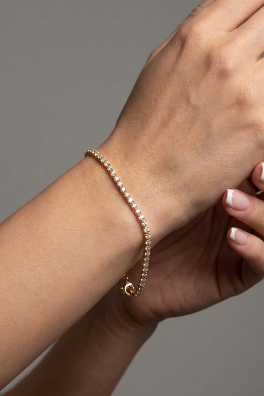 Brilliant Diamond 14K Gold Tennis Bracelet