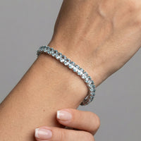 Aquamarine 14K White Gold Tennis Bracelet