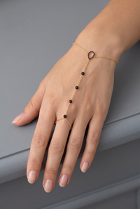 Midnight Mirage 14K (or 18k upon request) Yellow Gold Hand Chain Bracelet