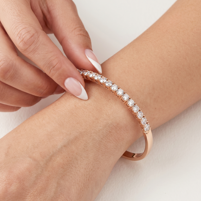 Horizon Diamond Bangle in 14K Gold