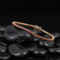Blush Ember Pink Sapphire 14K Yellow Gold Tennis Bracelet