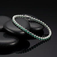 Elegant 14K Emerald & White Gold Bracelet