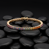 Elite Baguette 14K Yellow Gold Diamond Tennis Bracelet