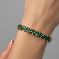 Emerald Line Diamond Accent 14K Gold Tennis Bracelet