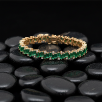 Emerald Line Diamond Accent 14K Gold Tennis Bracelet