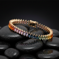 Emerald-Cut Sapphire 14K Gold Tennis Bracelet