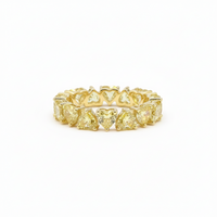 Heart Cut Lab Diamond Eternity Band Ring in 14K Yellow Gold