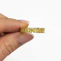 Heart Cut Lab Diamond Eternity Band Ring in 14K Yellow Gold