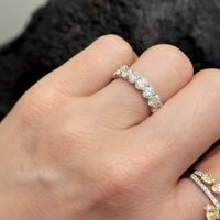 Oval Diamonds 14K White Gold Accent Eternity Band Ring