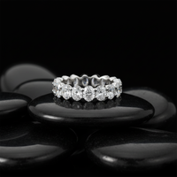 Oval Diamonds 14K White Gold Accent Eternity Band Ring