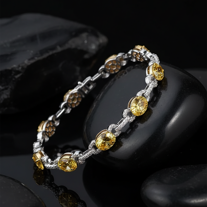 Oval Yellow Diamond Tennis Bracelet in 18K Yellow Gold