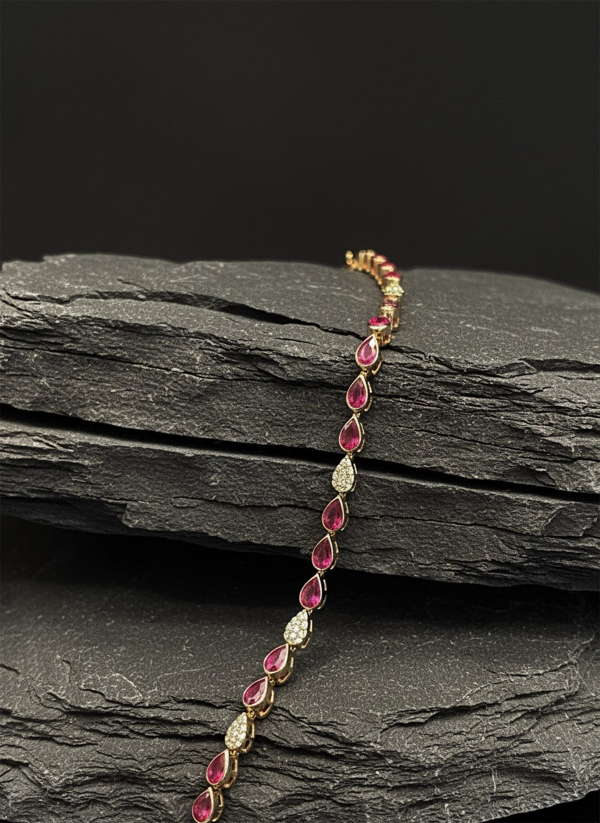 Pear Shaped Evil Eye Ain Hara Bracelet in 14K Yellow Gold