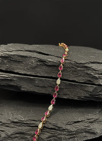 Pear Shaped Evil Eye Ain Hara Bracelet in 14K Yellow Gold