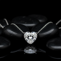 Heart-Cut Pendant Diamond Necklace in 14K White Gold