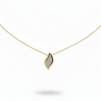 Diamond Leaf Pendant Necklace in 14K Yellow Gold