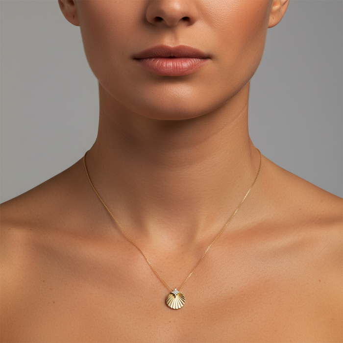 Star Diamond Pendant Necklace in 14K Yellow Gold