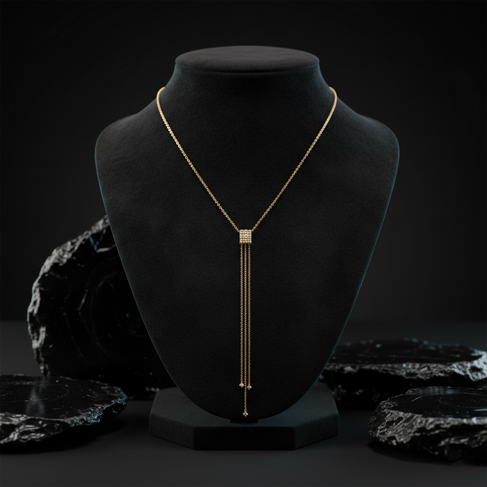Diamond Mirage Lariat Necklace in 14K Yellow Gold