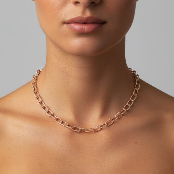 Diamond Luxe Link Chain Necklace in 14K Yellow Gold
