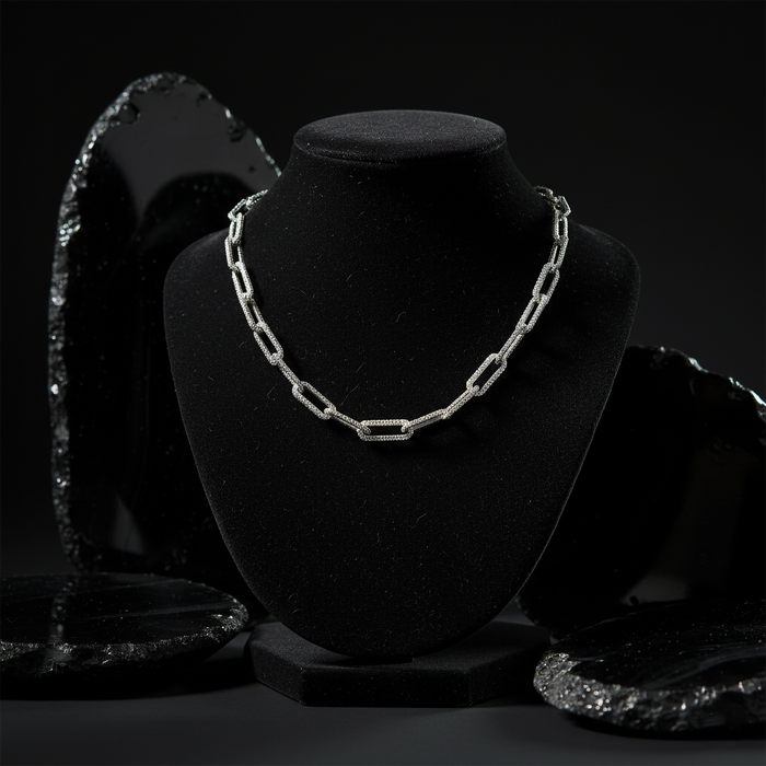 Long Chain Diamond 14K (or 18k upon request) Yellow Gold Link Necklace