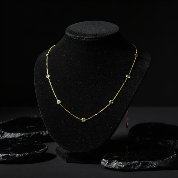 Diamond Exquisite Station Necklace in 14K Yellow Gold