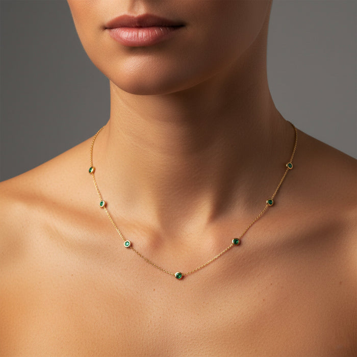 Diamond Exquisite Station Necklace in 14K Yellow Gold
