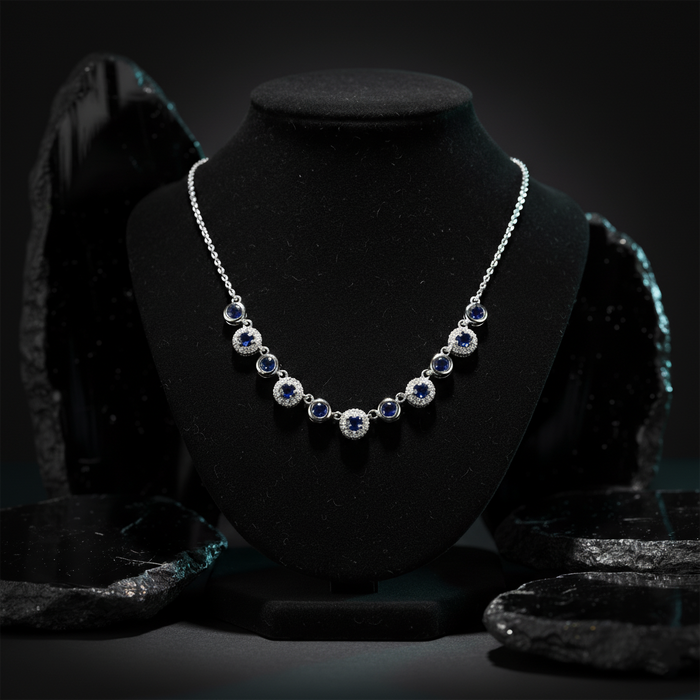Diamond Graceful Radiance Station Necklace in 14K Yellow Gold