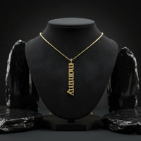 Vertical Mommy Pendant Necklace in 14K Yellow Gold