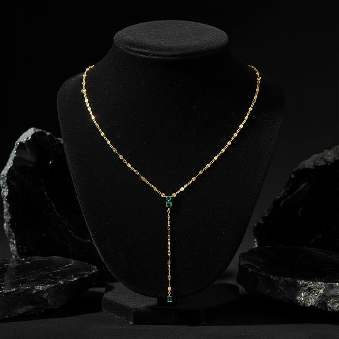 Diamond Dewdrop Lariat Necklace in 14K Yellow Gold