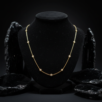 Retro Diamond Station Necklace in 14K Yellow Gold