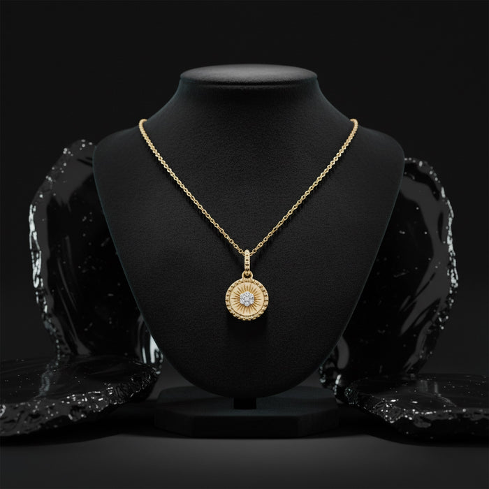 Cascade Diamond Pendant Necklace in 14K Yellow Gold