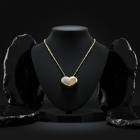 Flash Heart Pendant Diamond Necklace in 14K Yellow Gold