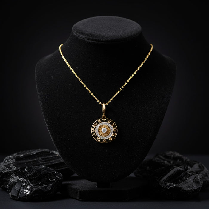 Clarity Round Pendant Diamond Necklace in 14K Yellow Gold