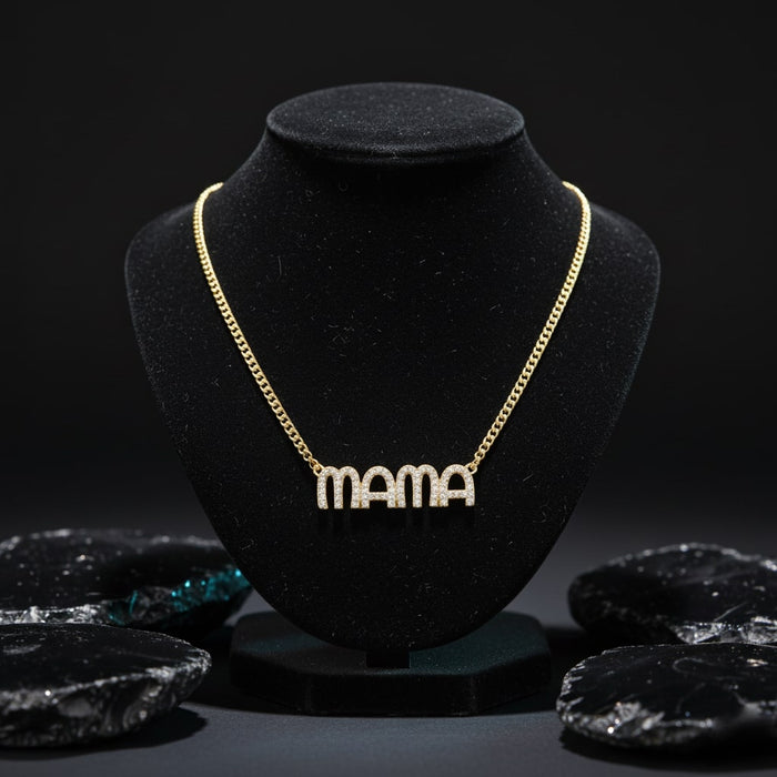 Diamond Charmers Chain Letter Mama Necklace in 14K Gold