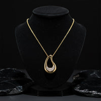 Teardrop Gold Pendant Necklace in 14K Yellow Gold