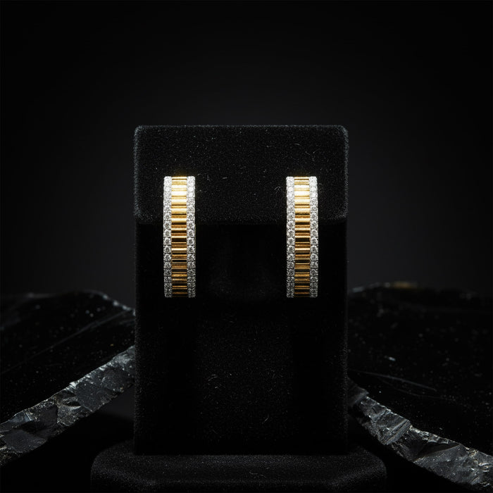 Hoops Diamond Earrings in 14K Yellow Gold