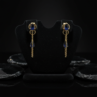 Ruby Luster Drop Earrings in 14K Yellow Gold