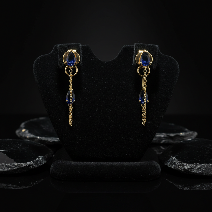 Ruby Luster Drop Earrings in 14K Yellow Gold
