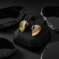Spinal Diamond Stud Earrings in 14K Yellow Gold