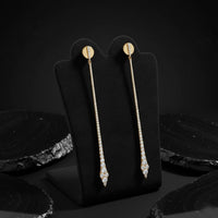 Stardust Climber Diamond Curve Earrings in 14K Yellow Gold