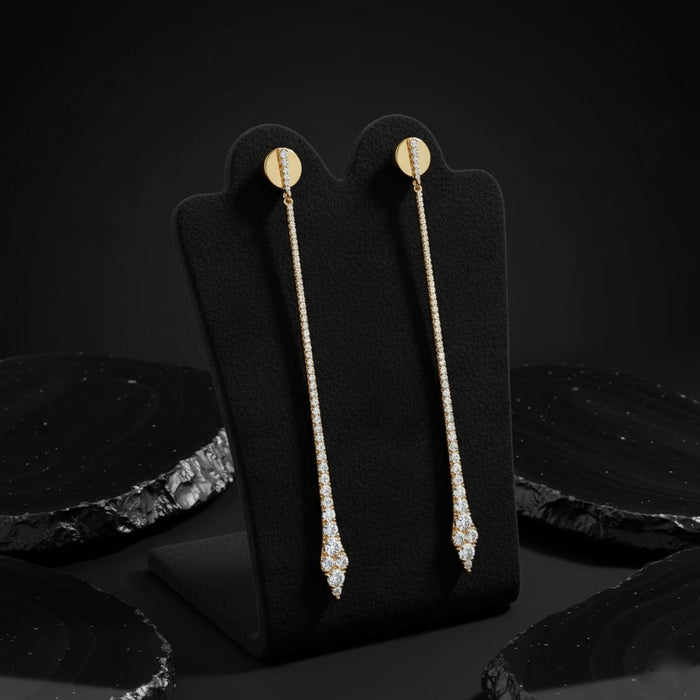 Stardust Climber Diamond Curve Earrings in 14K Yellow Gold