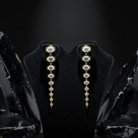 Hexagon Cascade Diamond Drop Earrings in 18K Yellow Gold